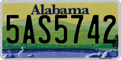 AL license plate 5AS5742