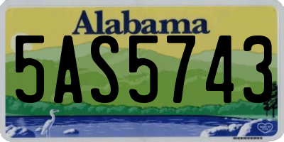 AL license plate 5AS5743
