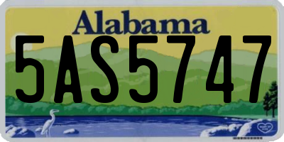 AL license plate 5AS5747