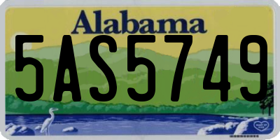 AL license plate 5AS5749