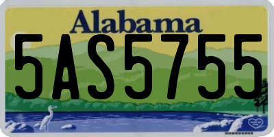 AL license plate 5AS5755