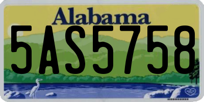 AL license plate 5AS5758