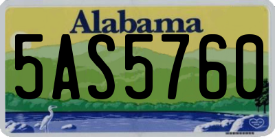 AL license plate 5AS5760