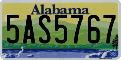 AL license plate 5AS5767