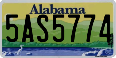 AL license plate 5AS5774