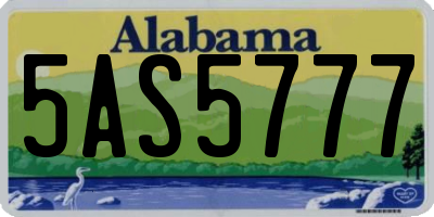 AL license plate 5AS5777
