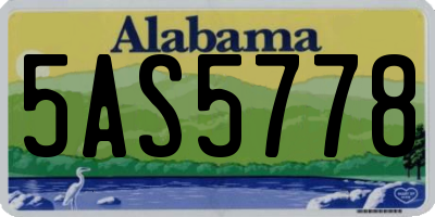 AL license plate 5AS5778
