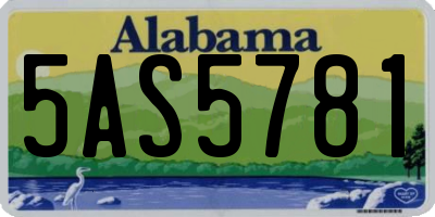 AL license plate 5AS5781