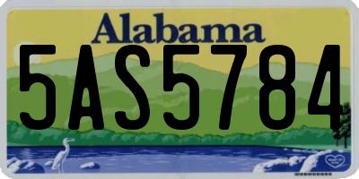 AL license plate 5AS5784