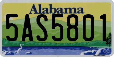 AL license plate 5AS5801