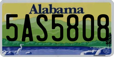 AL license plate 5AS5808
