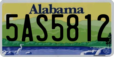 AL license plate 5AS5812