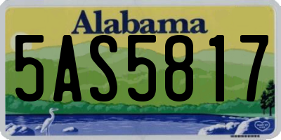 AL license plate 5AS5817