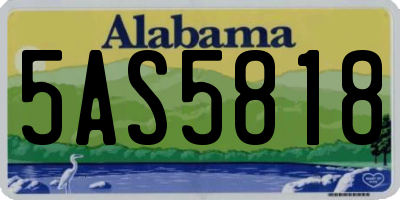 AL license plate 5AS5818