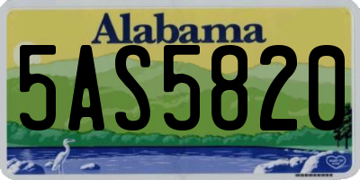 AL license plate 5AS5820