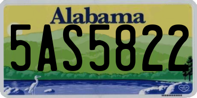 AL license plate 5AS5822