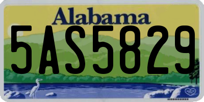 AL license plate 5AS5829