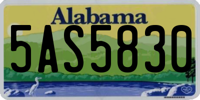 AL license plate 5AS5830