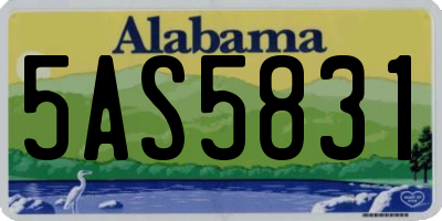 AL license plate 5AS5831