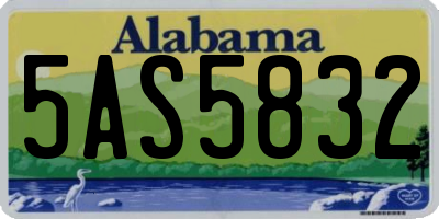 AL license plate 5AS5832