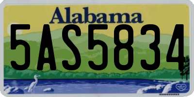AL license plate 5AS5834