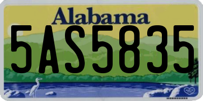 AL license plate 5AS5835