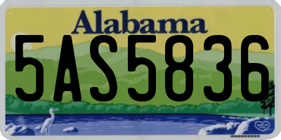 AL license plate 5AS5836
