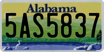 AL license plate 5AS5837