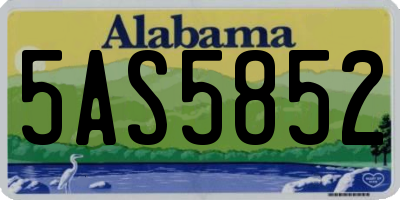 AL license plate 5AS5852