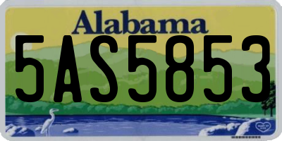 AL license plate 5AS5853