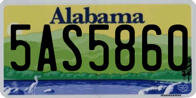 AL license plate 5AS5860