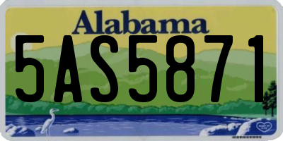AL license plate 5AS5871