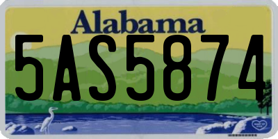 AL license plate 5AS5874
