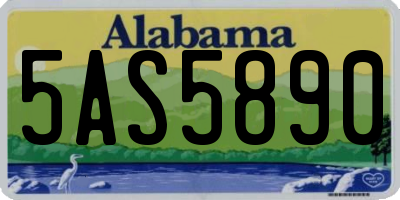 AL license plate 5AS5890