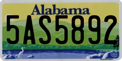 AL license plate 5AS5892