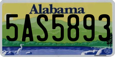 AL license plate 5AS5893