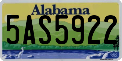 AL license plate 5AS5922