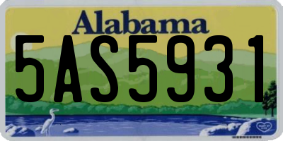 AL license plate 5AS5931