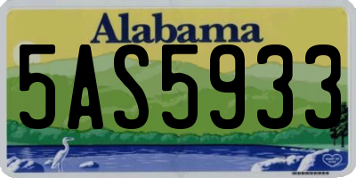 AL license plate 5AS5933