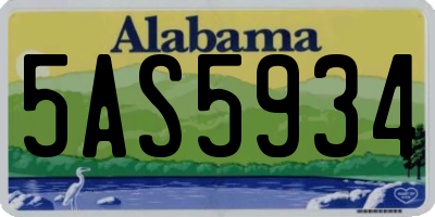 AL license plate 5AS5934