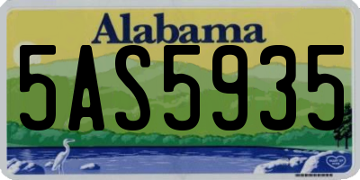 AL license plate 5AS5935