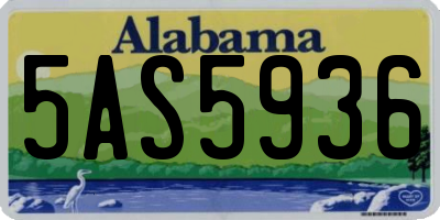 AL license plate 5AS5936
