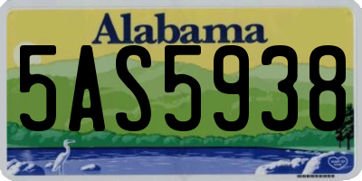 AL license plate 5AS5938