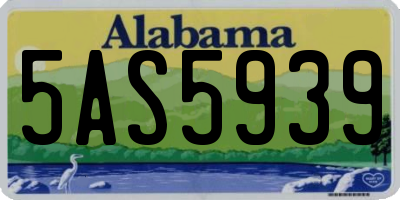 AL license plate 5AS5939