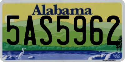 AL license plate 5AS5962