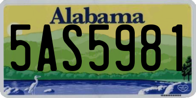 AL license plate 5AS5981