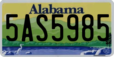 AL license plate 5AS5985