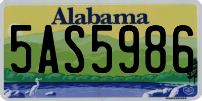 AL license plate 5AS5986
