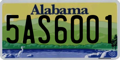AL license plate 5AS6001