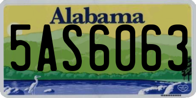 AL license plate 5AS6063